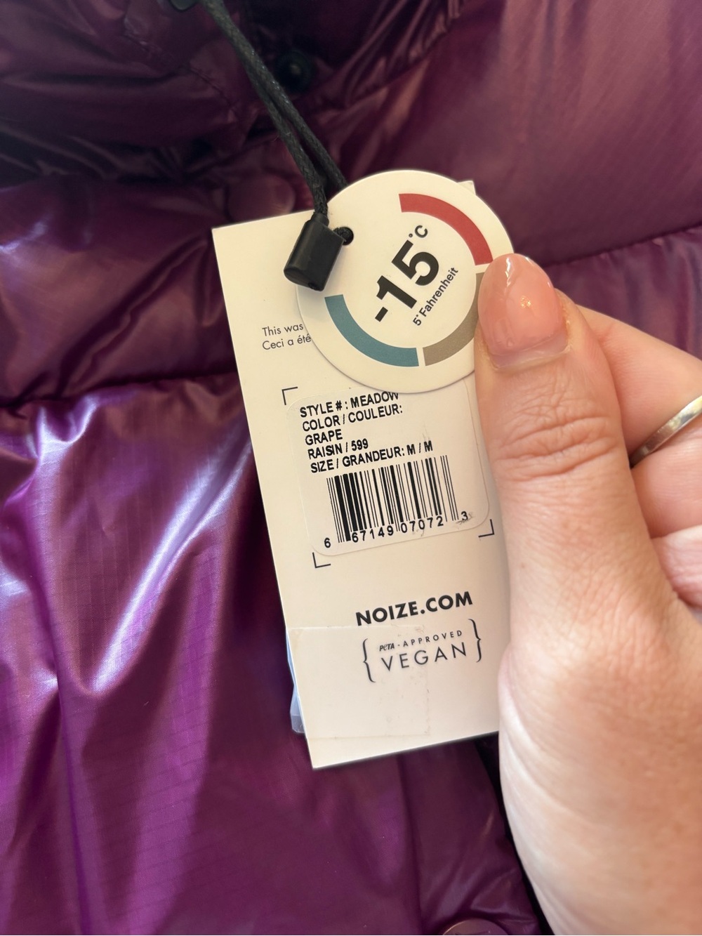 Noize Shiny Purple Puffer Jacket - Picture 3 of 13